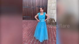 Mum alters her prom dress for her 5-year-old to wear at her daddy and daughter dance