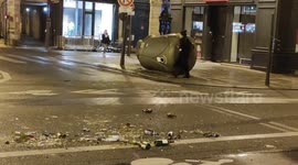 Pension reform: Damages in the streets of the french capital  after the gathering at the Paris city hall against the