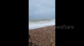 Storm Mathis brings strong winds to UK, whipping up waves on coast