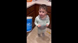 Adorable boy learns that it's not just the grapes that are sour!