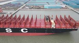 The world's largest container ship nears completion in Suzhou, China