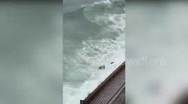 Father And Daughter Rescued From Treacherous Sea Waves In Guaruja, Brazil