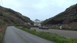 Giant sea froth seen off northern Cornwall coast