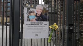 Tributes to entertainer Paul O'Grady at Battersea Dogs & Cats Home