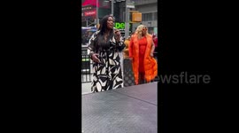 Artist Mariyea performing at the Trans Day of Visibility in New York, USA