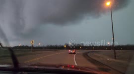 Intense Storm Hits As Driver Gets on Interstate