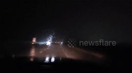 Semi Flipped During Intense Storms
