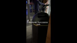 Edinburgh argument at Tesco store with 2 guys and a security guard