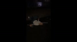 Climbing trash cans leads to terrible tumble