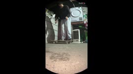 'Pain' - Skateboarder learns the hard way that there are better ways to nail a 360 pop shuvit