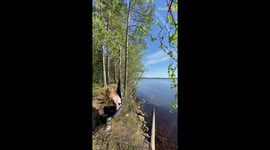 Snappy hammock fail makes woman realize that dead trees can't be trusted