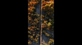 A breathtaking aerial view of Khaplu Valley, Pakistan, during Autumn season
