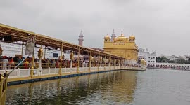 The heavy police force deployed around the Golden Temple complex for Amid speculations that pro-Khalistan activist