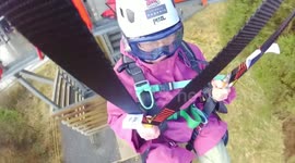 Thrill-seeker grandma takes on world's fastest zipwire aged 91