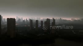 Powerful storm plunges Chinese city into darkness