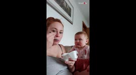 Mom teases baby daughter with her favorite food and her reaction couldn't have been CUTER!
