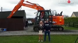 *Crazy Gender Reveal* Couple throws a fun gender reveal with digger truck