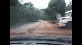Close Call: Truck Nearly Misses Car Due to Blind Spot