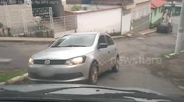 Close Call: Driver Nearly Crashes Into Volkswagen That Was Going The Wrong Way