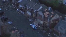 Extreme tornado damage in Little Rock, Arkansas after scores of homes destroyed