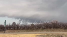 Tornado caught on camera by storm chaser in Iowa's DeWitt