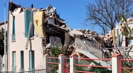 Collapse of a building in Nanterre, Paris suburb, France. Four people transferred to hospital. 4 april 2023.