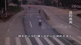 Motorbike carries on for 100 metres after driver falls off