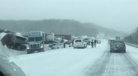 Around 40 cars involved in massive pile-up on US I-74 road