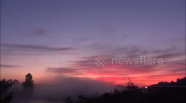 Fog over the lake and phenomenal sunrise
