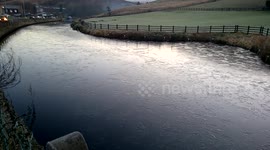 Canal Freezes in Greater Manchester
