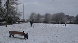 Snow fall in Wycombe, Buckinghamshire, UK.