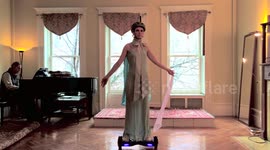 Woman improvises 'graceful' ballet performance on a hoverboard