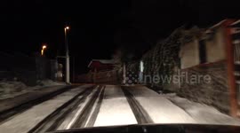 Snow falls across Sicily