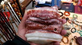 The stone worth 100,000 pounds that looks like a rasher of streaky bacon