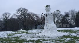 Snowmen finally start to melt in Cumbria, UK