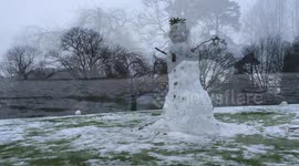 Snowmen finally start to melt in Cumbria, UK