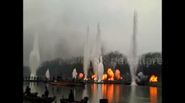 Massive series of explosions on Chinese film set