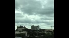 Storm, with tornado warning, passes over West Palm Beach in Florida