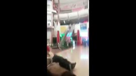 Epic escalator and cell phone fail