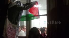 Protests 'turn violent' as ex Israeli security chief does London uni talk