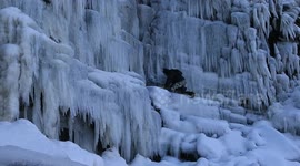 UK waterfall completely frozen over