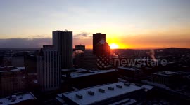Gorgeous winter sunrise over Rochester, NY