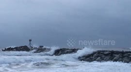 Man lucky not to get swept away by high tides