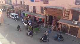Chaotic Marrakech market street time-lapse