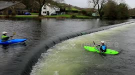 Water Sports enthusiasts take advantage of Cumbria's swollen rivers