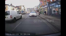 Car crash following police stop caught on dashcam in London