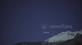 Videographer captures moment Venus gradually fades behind Swiss Alps