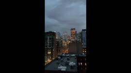 Watch this stunning footage as lightning strikes the CN Tower during a storm in Toronto