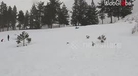 *Hilarious winters fail* Noob Girl trying to sled fails hard