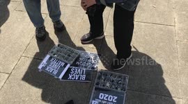 Vending Black Lives Matter Merch at The Protests in New York, USA